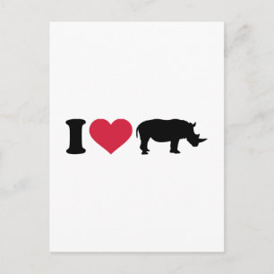 Cartão Postal Eu amo o Rhinos
