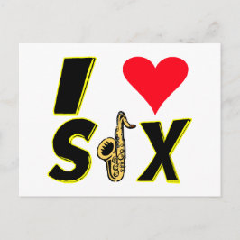 Cartão Postal Eu amo o saxofone