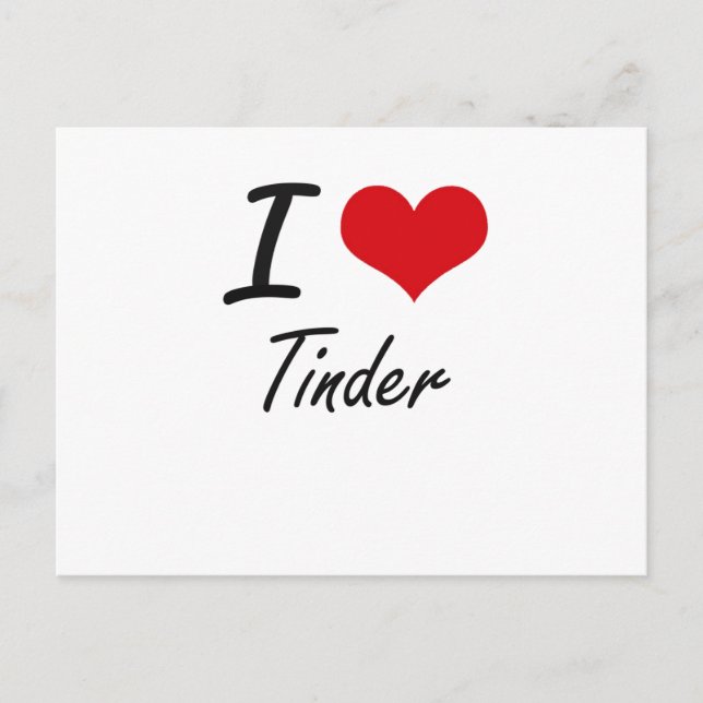 Cartão Postal Eu amo o Tinder (Frente)