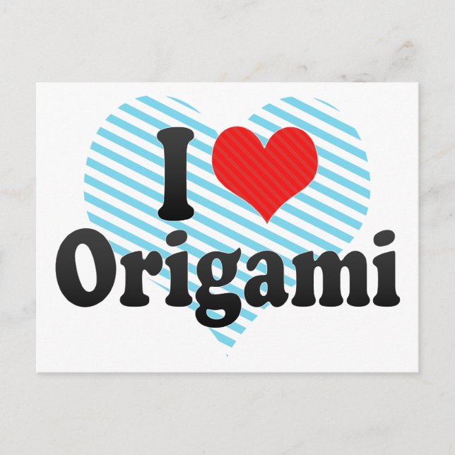 Cartão Postal Eu Amo Origami (Frente)