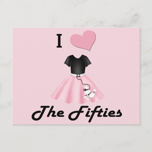 Cartão Postal Eu amo os anos 50 (Frente)