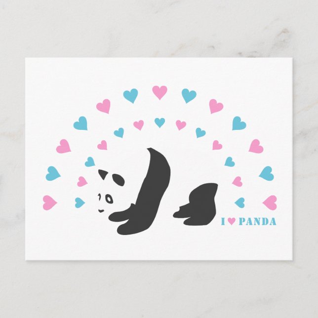 Cartão Postal Eu Amo Panda (Frente)