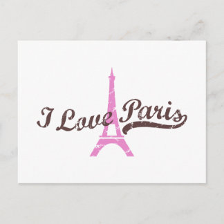 Cartão Postal Eu Amo Paris