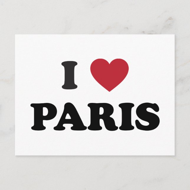 Cartão Postal Eu Amo Paris França (Frente)