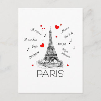 Cartão Postal Eu Amo Paris, Mon Amour