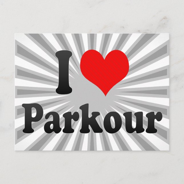 Cartão Postal Eu amo Parkour (Frente)