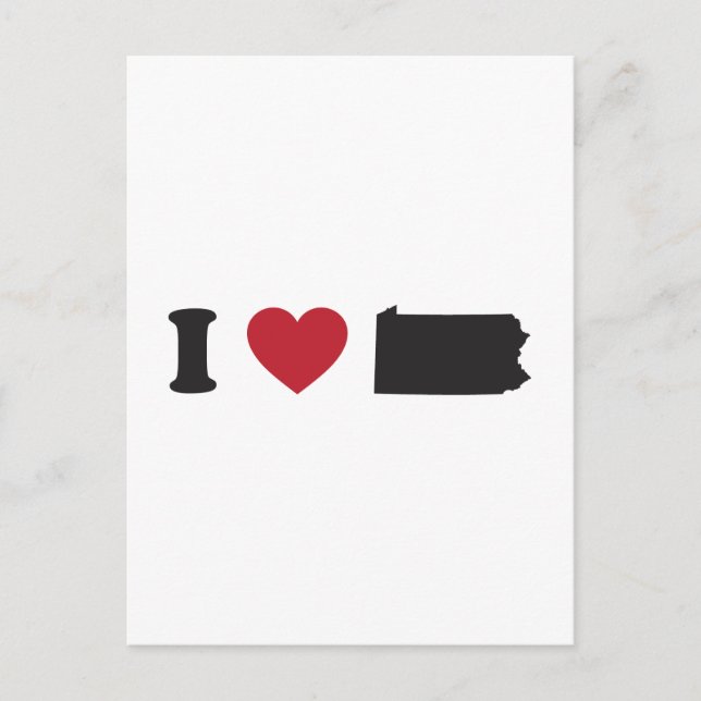 Cartão Postal Eu Amo Pensilvânia (Frente)