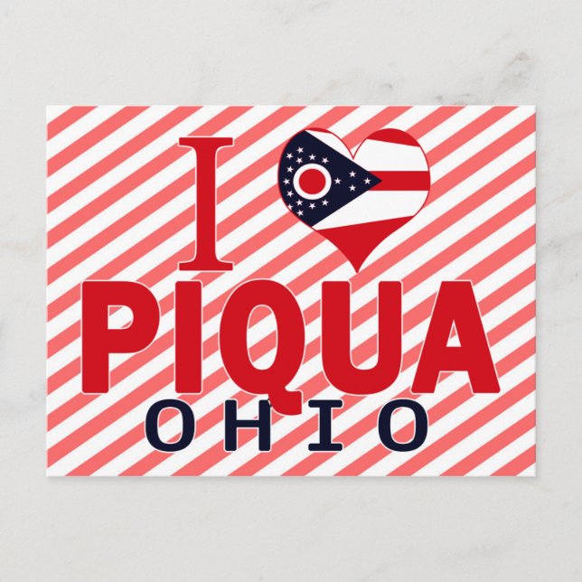 Cartão Postal Eu amo Piqua, Ohio (Frente)