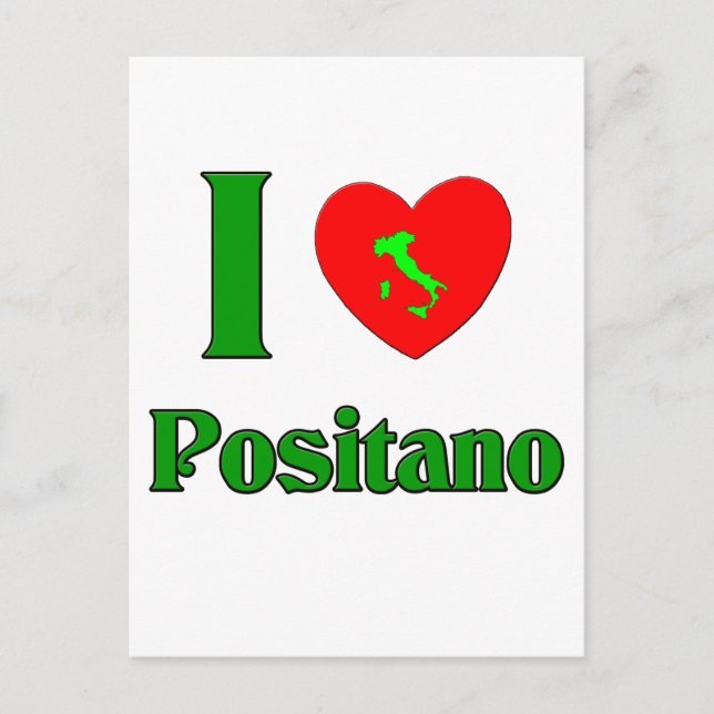 Cartão Postal Eu Amo Positano Itália (Frente)
