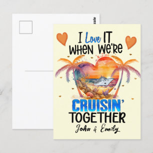 Cartão Postal Eu amo quando Estamos Cruising Juntos Cruzeiro 