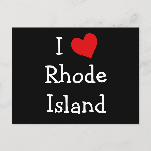 Cartão Postal Eu Amo Rhode Island (Frente)