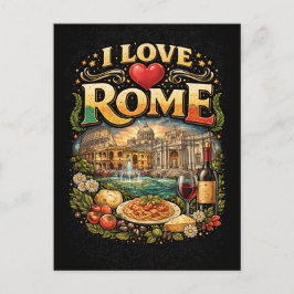 Cartão Postal Eu Amo Roma