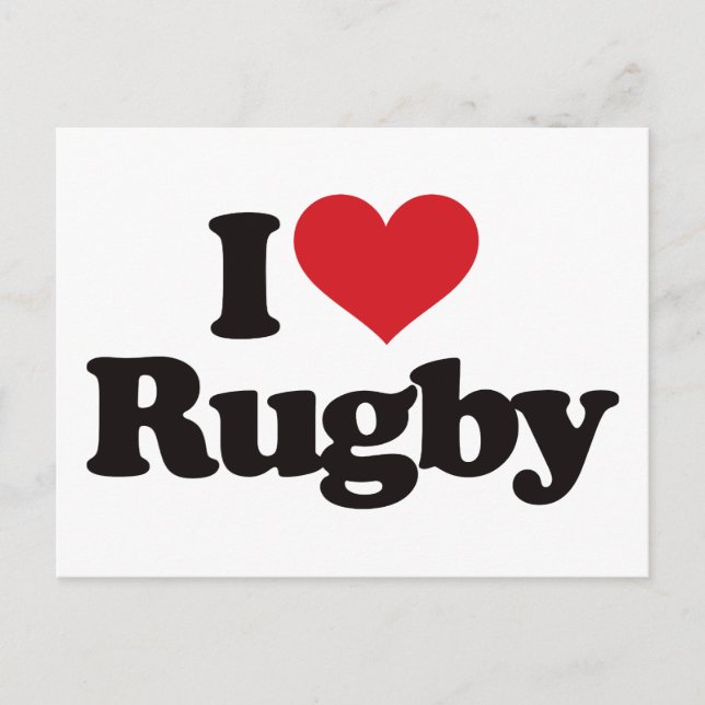 Cartão Postal Eu Amo Rugby (Frente)