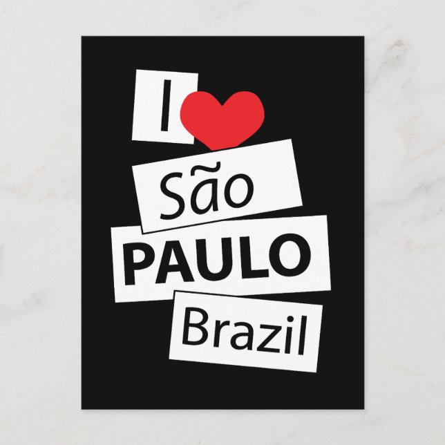 Cartão Postal Eu Amo São Paulo Brasil (Frente)