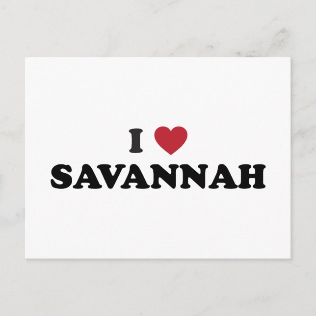 Cartão Postal Eu Amo Savannah Georgia (Frente)