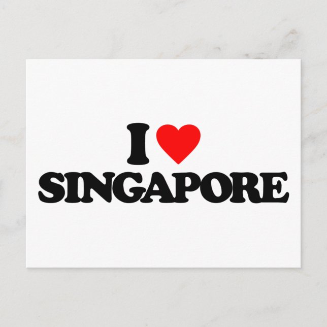 CARTÃO POSTAL EU AMO SINGAPURA (Frente)