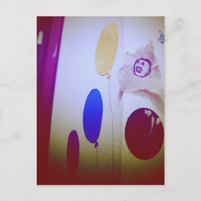 Cartão Postal Eu Amo Snailmail - Balões (Frente)