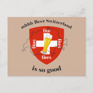 Cartão Postal Eu amo suíço Beer Postkarte