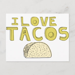 CARTÃO POSTAL EU AMO TACOS