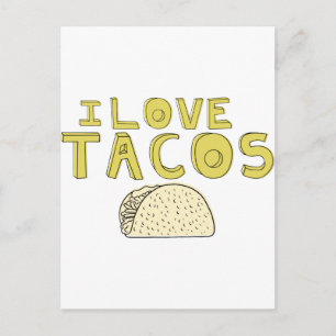 CARTÃO POSTAL EU AMO TACOS
