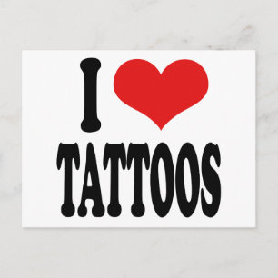 Cartão Postal Eu Amo Tatuagens