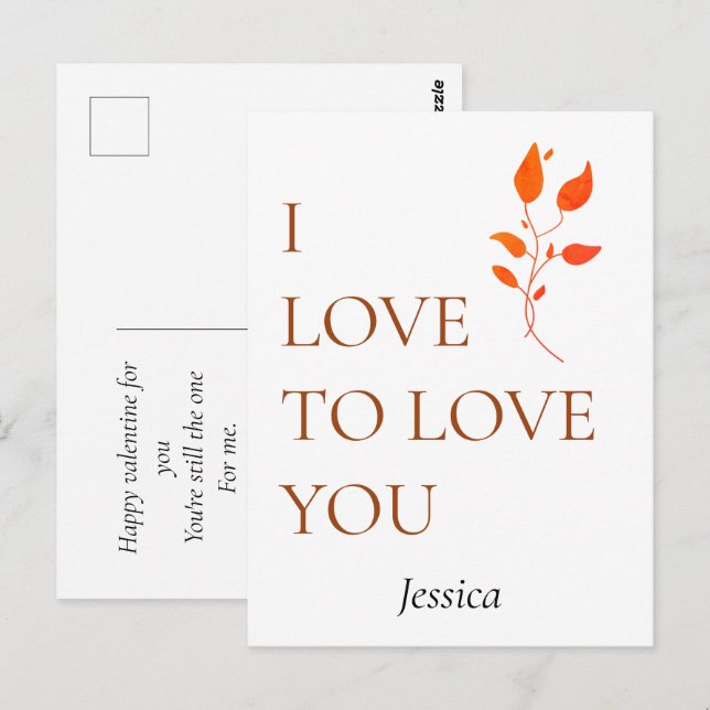 Cartão Postal Eu amo te amar, personalizar customizar (Frente/Verso)