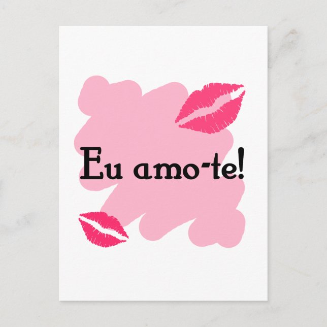 Cartão Postal Eu amo-te - Português eu amo-te (Frente)