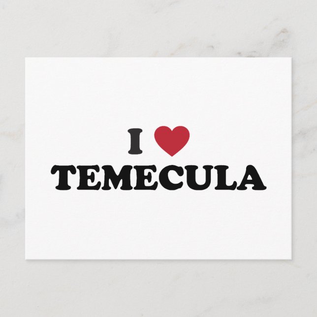 Cartão Postal Eu amo Temecula California (Frente)