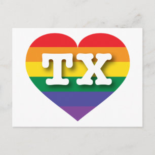 Cartão Postal Eu amo Texas Orgulho gay