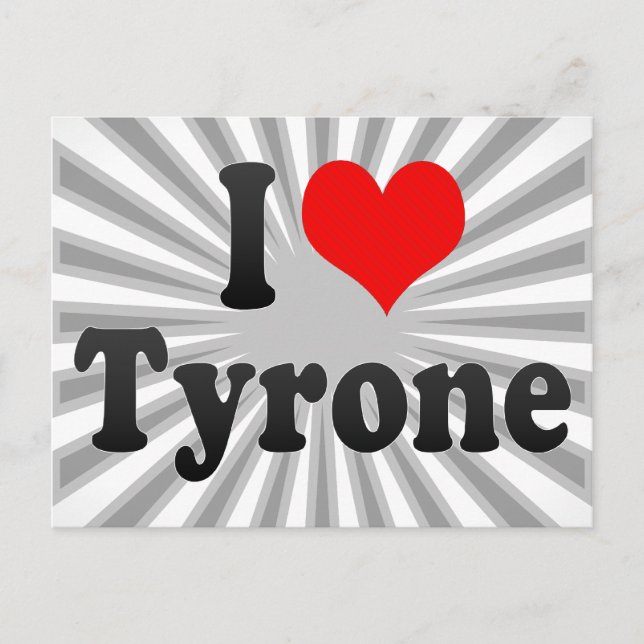 Cartão Postal Eu amo Tyrone (Frente)