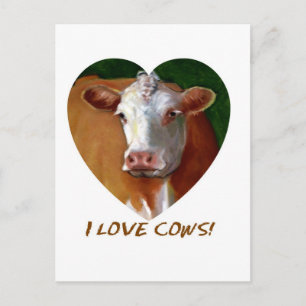 CARTÃO POSTAL EU AMO VACAS