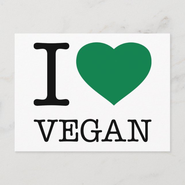 CARTÃO POSTAL EU AMO VEGAN (Frente)