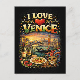 Cartão Postal Eu Amo Veneza