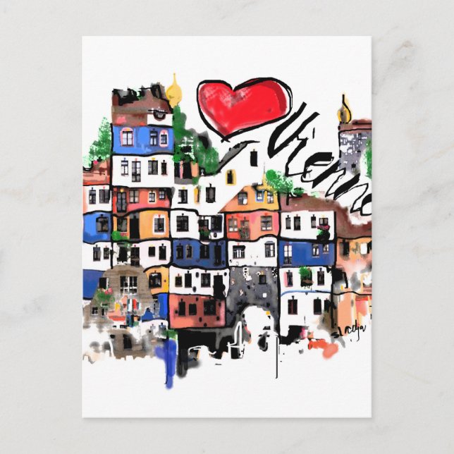 Cartão Postal Eu amo Viena (Frente)