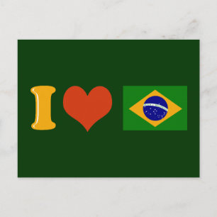 Cartão Postal Eu amo você Brasil