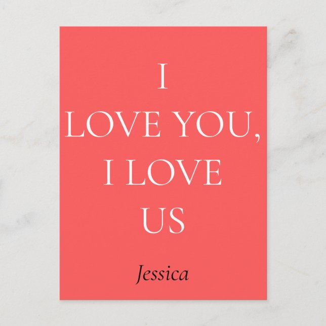 Cartão Postal Eu amo você e nós, personalizar personalizar (Frente)