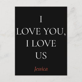 Cartão Postal Eu amo você e nós, personalizar personalizar