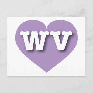 Cartão Postal Eu amo West Virginia - Coração de Lavanda WV