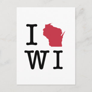 Cartão Postal Eu Amo Wisconsin