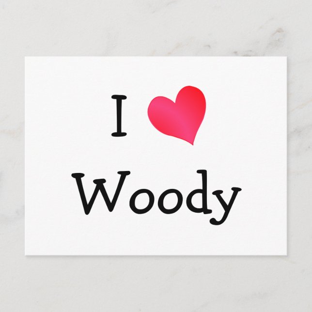 Cartão Postal Eu Amo Woody (Frente)