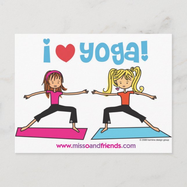 Cartão Postal eu amo yoga (Frente)