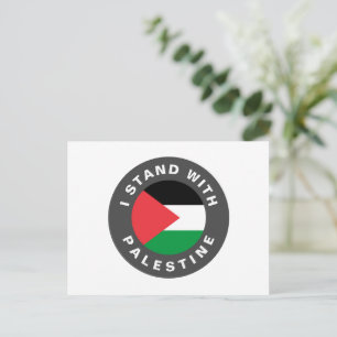 Cartão Postal Eu apoio a Palestina com texto personalizado e ban