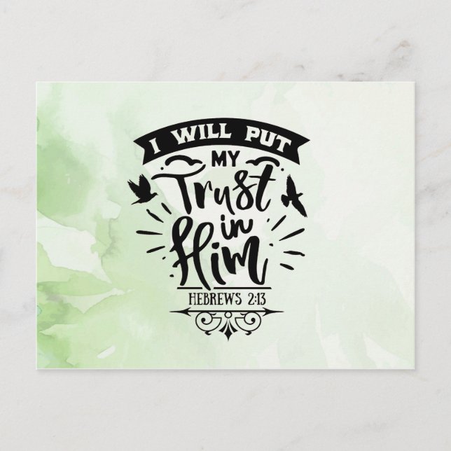 Cartão Postal Eu coloquei minha confiança nele (Frente)