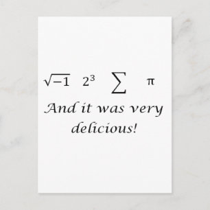 Cartão Postal Eu comi alguma camisa de matemática de torta