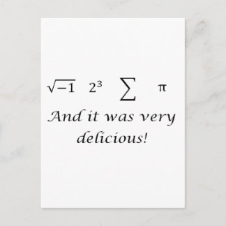 Cartão Postal Eu comi alguma camisa de matemática de torta
