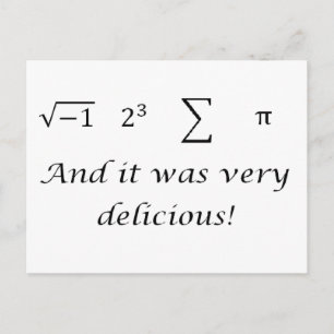 Cartão Postal Eu comi alguma camisa de matemática de torta