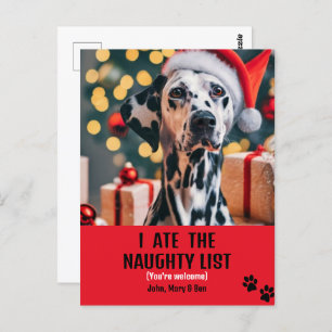 Cartão Postal Eu comi Férias Vermelhas de Natal Pet List