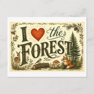 Cartão Postal Eu [Coração] a Floresta