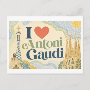 Cartão Postal "Eu [Coração] Antoni Gaudi"