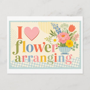 Cartão Postal "Eu [Coração] Arranjo de Flores"